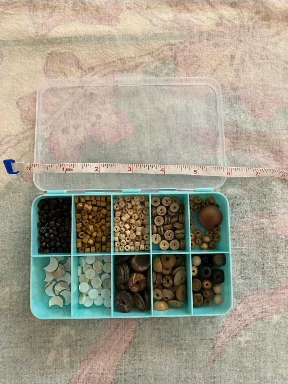 Wood, Coconut and Shell Bead Mix with Organizer